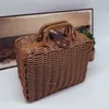 El yapımı yapay rattan saklama kutusu çekim sahne piknik sepeti retro dokuma bavul gıda taşıma çantası ev dekorasyonu y220524