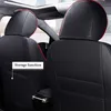 Anpassad fit Full Set Car Seat Covers Fit Select för Toyota Avalon 19 -20 Waterproof Leatherette Svart med röd trimkudde styling