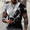 Mode Zwei Farben Schädel Grafik 3D Druck Herren T-shirt Streetwear ONeck Kurzarm Übergroßen Männlichen T-shirt Atmungsaktive Top 6XL 220607