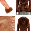 Kvinnors läderfaux vinterpäls Pu korta jackor kvinnor modrockar eleganta fickor tjocka varma kvinnliga bältvinnor
