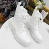 Top quality women's fashion lace-up leather boots Designers new Brand wholesale casual water proof boot women round head thick heel non-slip shoes