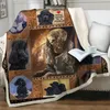 毛布プリント漫画犬ソフトフランネル毛布厚い暖かいぬいぐるみベッド用ソファホームスリープナプキンペット旅行キルトカバーブランケ