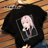 Anime Graphic T Shirt Darling In The Franxx Zero Two Kawaii Cartoon Tops Harajuku Print Y2k Chemises esthétiques