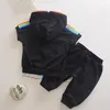 Bawełniany letni ubrania moda dziewczynka z krótkim rękawem solidna kurtka zamka spodnie 2pcs bebes tracksuit baby boy odzież zestaw