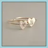 Pierścienie zespołowe List biżuterii Sier Ring Heart Finger For Women Girl Party Prezent Moda Hurtowa 0010rx Drop dostawa 2021 Wijhh