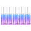 5 ml dégradé de couleur rouleau sur bouteilles vides rechargeables parfum huile essentielle verre rouleau bouteille pots emballage cosmétique pour usage de voyage à domicile