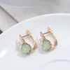 Dangle & Chandelier Kinel Emerald Oval Cut Zircon With 585 Rose Gold Drop Earrings All Matching Daily Luxury Women Jewelry 2022 DesignDangle