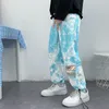 Männer Harem Hosen Jogger gedruckt Drawess Dropcrott Hosen Männer losen koreanische Straßenwäsche Cotton Casual Hosen Männer 220816