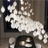 Modern Ceramics Petals Led Pendant Lamp Lights Lustre Hotel Lobby Villa Loft Decor Living Room Home Stairs Hanging Light Fixture