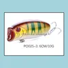 ベイトは釣りスポーツを屋外で誘惑します8pcs 7cm/10g 2.75in/0.35ozポッパー8color