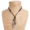 Plume Ailes D'ange Collier Pendentifs Vintage En Cuir Marron Sans Collier Pour Femmes Hommes Bijoux Garçons Collier