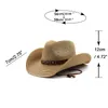 Cowgirl Sun Hats Summer Straw Hat Men's Western Cowboy Hat Ladies Fashion Braided Sunscreen Sunshade Beach Cap