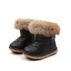 JGVIKOTO Hiver Bottes En Caoutchouc Pour Filles Garçons Enfants En Cuir PU Étanche Enfants Mode Bottes De Neige Chaud Coton En Peluche Fourrure Cheveux LJ201203