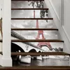 Wall Stickers 13pcs/set 3D City Tower Bridge DIY Stairs Art Mural Walll Sticker Step Decoration Poster Landscape PVC Self-adhesive Wallpaper