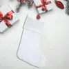 Calza natalizia bianca vuota per sublimazione Calze per trasferimento di calore Borsa per albero di Natale fai-da-te Regalo a sorpresa per decorazioni natalizie per bambini B6