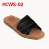 2022 Kvinnor Woody Slipper Flat Mule Platform Slide Sandal Höjd tofflor Wood Sandlas Letter O Platform Sole gummibotten 6 färger med låda och dammväska 36-42 #CWS-02