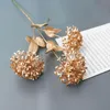 Decorative Flowers & Wreaths 1pc 3-heads Hydrangea Ball Artificial Silk Flower Branch Wedding Party Home Decoration Fake Plants