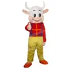 Traje de mascote de garoto de vaca de Halloween
