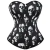 Bustiers korsetter Skull Plus Size Lingerie Burlesque Costume Vintage Style Sexig Overbusto Black 6xl.Bustiers