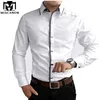 MIACAWOR Top Quality Shirt Men 100% Cotton Dress s Spring Long Sleeve Casual Wedding White s C013 220322