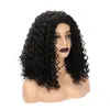 Perruques de cheveux longs noirs crépus bouclés ondulés pour femmes de 15 pouces