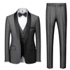 MAN MARIAGY kleurblokkraag pakken jasbroekje waastcoat mannelijke zakelijke casual bruiloft blazers jas vest broeken 3 stuks set 220812