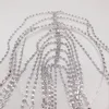 Fashion hot selling Bridal Headband long tassel hair chain accessories suitable for women's crystal multi strand hair chain 0615