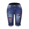 Jeans da donna Pantaloncini bermuda strappati sfilacciati estivi Pantaloni jeans corti