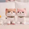 Kawaii Bib Cão Bell Gato Brinquedos De Plush Animais De Implementação Simulação Pet Kids Soft Acompanhando Brinquedos Decoração De Casa Presentes