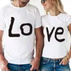 Dames T-shirt Paar Zomer Liefde Gedrukt Kleding T-shirt Kerst Casual Katoenen Korte Mouw Tees Merk Losse Top