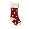 Polka dot Knit Christmas Stocking عناصر جديدة فارغة فارغة مخزونات الحيوانات الأليفة عيد الميلاد مخزونات العطلات العائلة جوارب داخلية الديكور DOM1061413