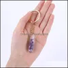 Sleutelringen Fashion Gravel Hearling Crystal Chain Energy Stone Drift Bottle Keychain Accessoires Drop levering 2021 Sieraden Dhseller2010 DHCU3