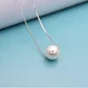 Ketten Nette Silber Farbe Schmuck Einfache Mode 10mm Süßwasser Perle Kette Halskette Kolye Collares Bijoux FemmeChains Godl22