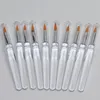 Lip Makeup Brush With Lid Transparent Small Size Lip Brush Yellow Fiber Wool Brush For Professional Lip Beauty