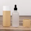 Wrap Prezent 50PCS Kraft Kolor Tarbard Tarbe z pokrywką na 30 ml olejku eterycznego Pojemnik na butelkę do kawy szklany herbatę