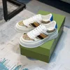 Designer sneakers dubbel g skor tryckt präglade skoess män kvinnliga tränare presbyopia kex sko plattform läder sneaker