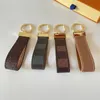 Luxury Keychain Key Chain Buckle Keychains Lovers Car Handmade Leather Men Women Bags Pendant Accessories 4 Colors