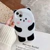 Novo estilo de silicone casos de telefone para iphone 13promax 12 11 7p bonito panda cruz vestir coelho capa case9749190