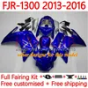 OEM Fairings for Yamaha FJR-1300 FJR 1300 A CC FJR1300A 2001-2016 Moto Body 38NO.1 FJR1300 13 14 15 16 FJR-1300A 2013 2015 2015 2015 Full Bodywork Kit Blue Silver
