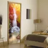 Wandaufkleber, 200 x 38,5 cm, 2 Stück/Set, Wasserfall, Wohnzimmer, Badezimmer, wasserdichte Papierimitation, 3D-Türaufkleber, PVC, selbstklebende Heimdekoration
