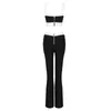 Women's Two Piece Pants Set Women Summer Black White Patchwork Top And Suit Ins Female High Street Party Outfit SetWomen's