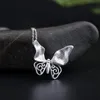 Ketten Sterling Silber Retro Country Trend Schmetterling Halskette weibliche antike Hanfu -Accessoires Anhänger Schlüsselbeinkettenketten