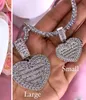 Memória pendente de foto personalizada Love Heart Locket Pingente Colar para homens Presentes Jóias Hiphop Jóias