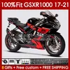 OEM-mässor för Suzuki GSXR-1000 GSXR 1000 CC K17 2017-2021 146NO.179 GSXR1000 17 18 19 2020 2021 GSX-R1000 1000CC 2017 2018 2019 20 21 Injektion Mold Body Red BLK