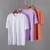 Hirsionsan 100% algodón de gran tamaño camiseta Harajuku Camas de manga corta suelta Básica Tops sólidos de hembra suave Jumper de verano Chaki 220525