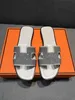 2022 Tasarımcı Kadın Terlik Orijinal deri sandalet h yaz oran sandaletler düz flip flop timsah deri slaytlar bayanlar plaj sandal partisi düğün terlik 35-42 zgy7