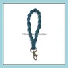 Keychains mode -accessoires boho tas rame polsblet pols lanyard riem slijtage bracelet geassorteerde kleur rames gevlochten sleutel drop levering 202