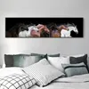 Grande taille moderne animaux affiches et impressions mur Art toile peinture Six chevaux photo pour salon Cuadros décor pas de cadre