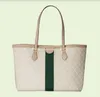 TOP..Ophidia Medium Tote 631685 여성 디자이너 비즈니스 숄더 백 그린 및 레드 웨빙 캔버스 가죽 럭셔리 Deisgners 더블 핸들 백 빈티지