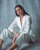 Summer White Wedding Women Blazer Suits Loose Mother of the Bride Pants Set Evening Party Robe Outfit Wedding Wear 2 Pieces